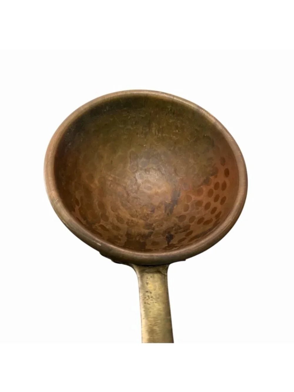 Vintage Hammered Copper Serving Ladle Brass Handle 11”